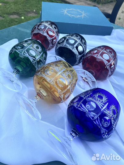 Фужеры цветной хрусталь Богемия