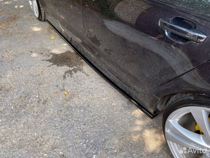 Лезвия под пороги Audi A6 S6 C7 S-line рестайлинг - под покраску