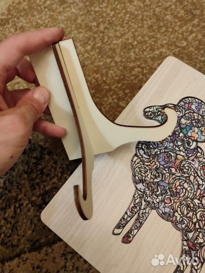 Деревянный пестрый пазл Барашек