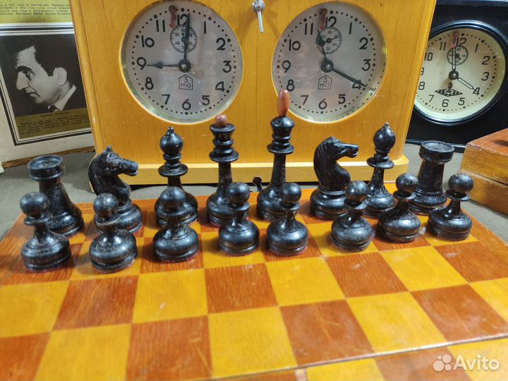 Шахматы старинные СССР 1940-60-е Доска 30 см «253
