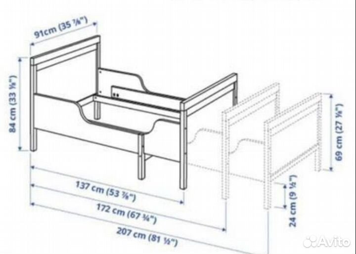 Кровать детская IKEA Leksvik