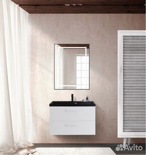 Тумба с раковиной BelBagno Aurora 80-B-8.1107.224192.0270 Bianco Lucido