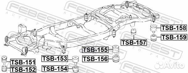 Подушка рамы TSB-156 TSB156 Febest