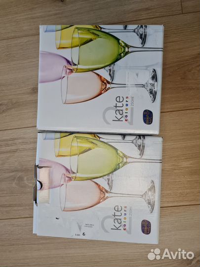 Новый набор бокалов 2 шт. bohemia (2 набора)