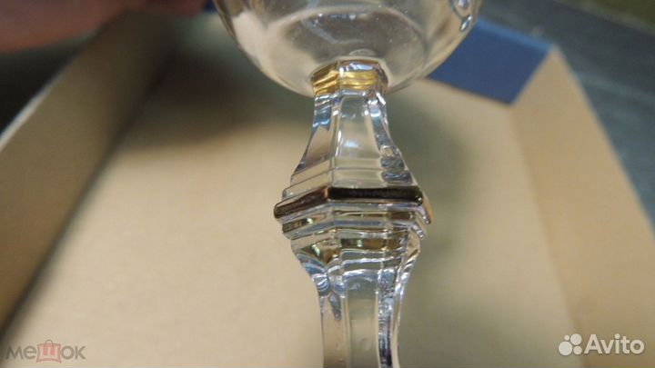 Рюмки Чехия Версаче 6 шт.Позолота Родная Коробка