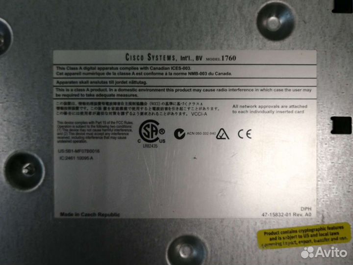 Маршрутизатор cisco 1760