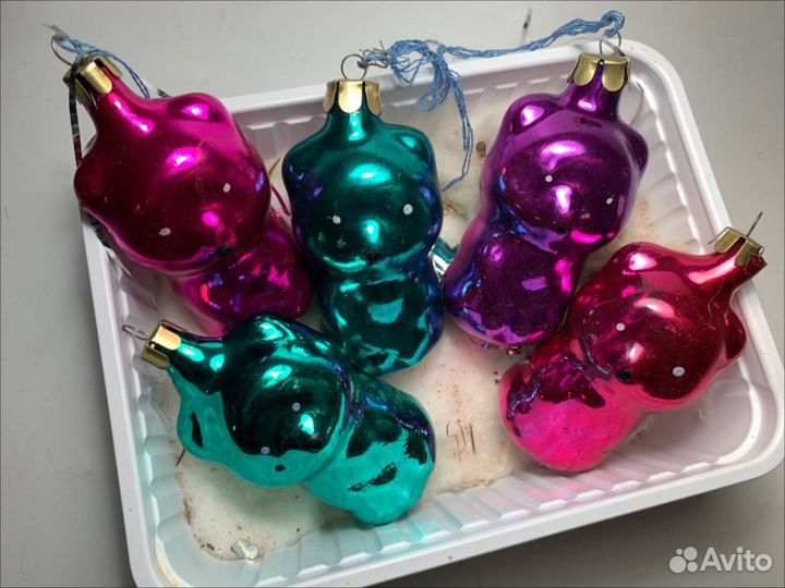 Цена за 5 шт Елочные игрушки мишки