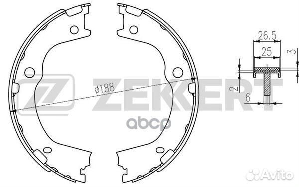 Колодки торм. бараб. задн. стоян. торм. Hyundai