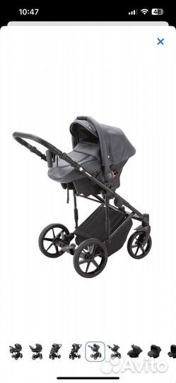 Коляска 3 в 1 Adamex Rimini Deluxe Ri-210 Эко кожа