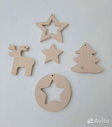 Набор деревянных ёлочных игрушек