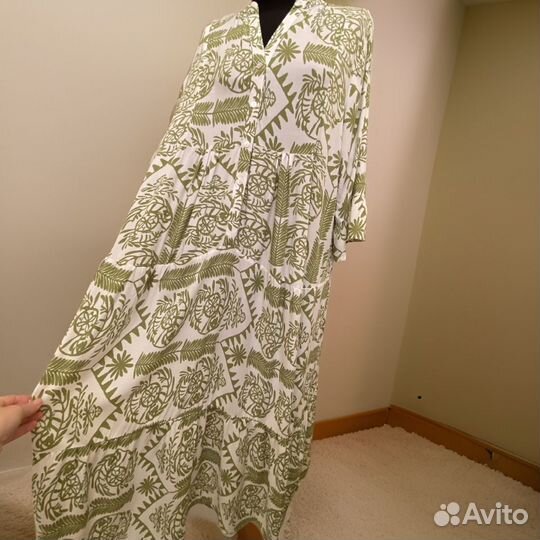 Платье-туника из штапеля большого размера