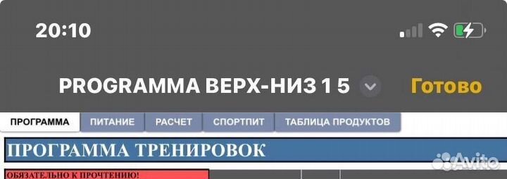 Профессиональная программа тренировок