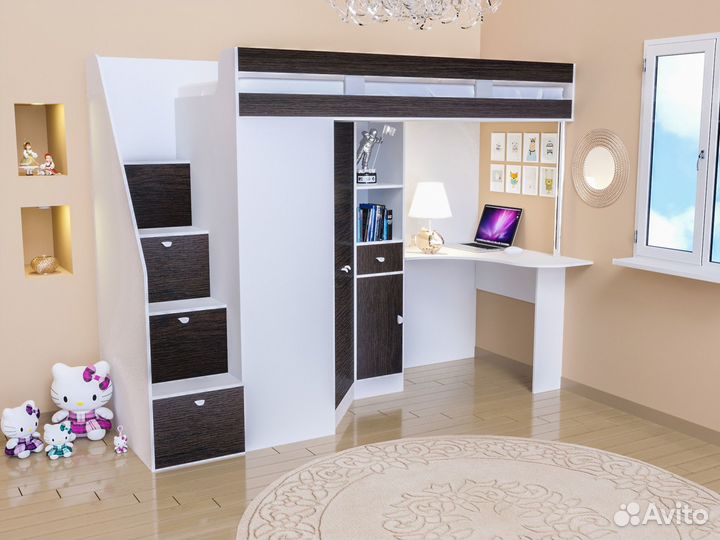 Детская кровать-чердак много вариантов расцветки 6