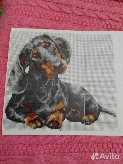 Схема вышивки крестом. Такса