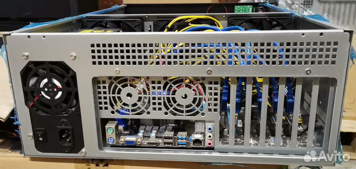 Корпус + мать-камень-память + бп 2000W тушка риг