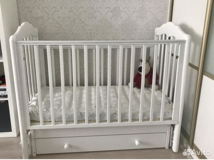 Кроватка с универсальным маятником+ортопедматрас