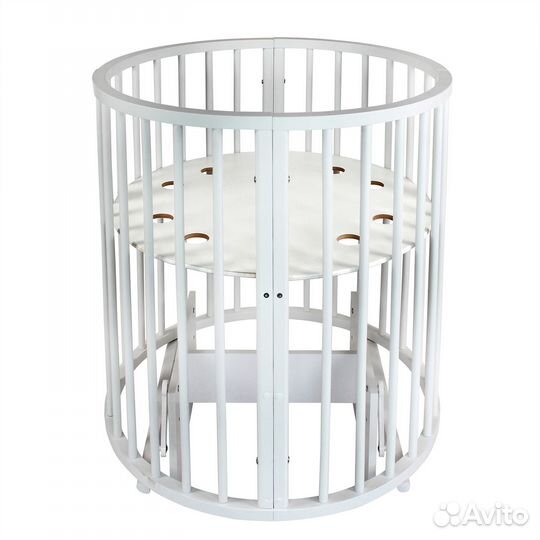 Кровать детская Indigo Simple 7в1 с попер.маят.бел