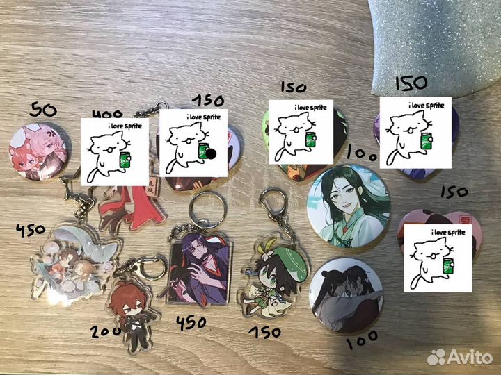 Авторский мерч по даньмэй и геншин фд