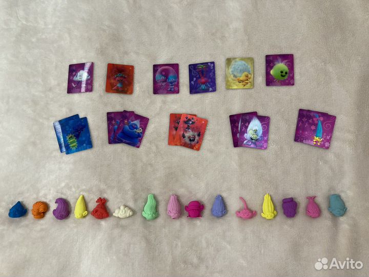 Тролли ластики и карточки из пятёрочки