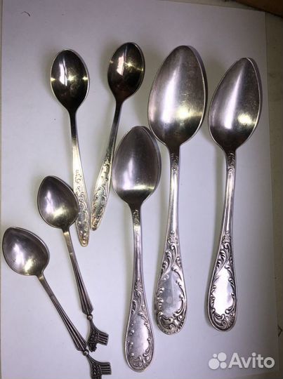 Вилка нож ложка СССР мельхиор кольчугино