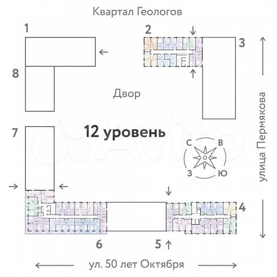2-к. квартира, 45,1 м², 12/25 эт.