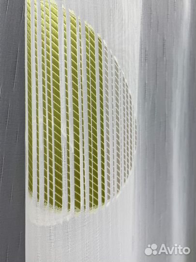 Штора органза белая с кругами тюль 3 м