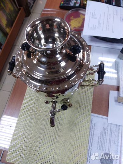 Самовар желудь никелированный