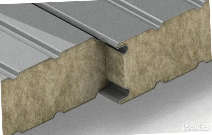 Сэндвич панели (кровельные) минер. вата от 200 м2