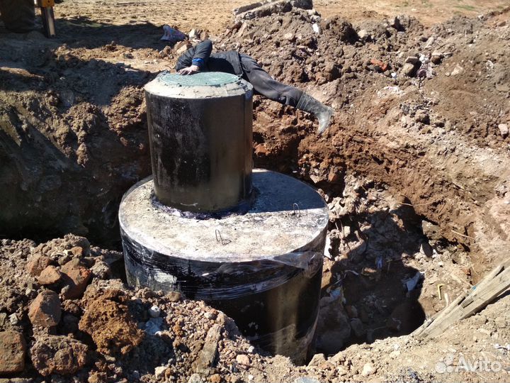 Выгребная яма из жб колец, Септик