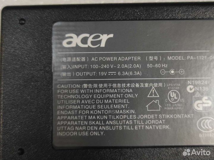 Блок питания для Acer 19V 6.3A 120W