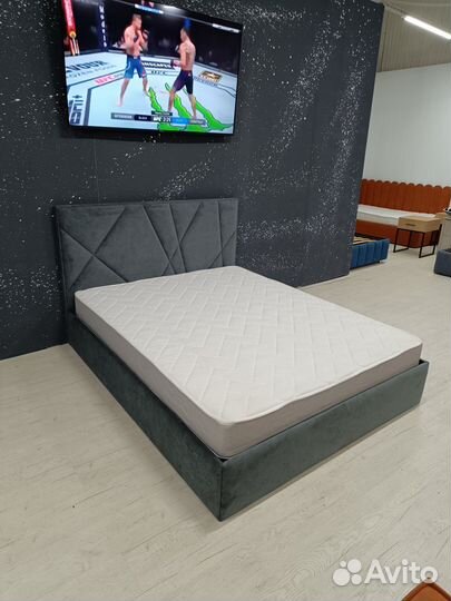 Кровать двухспальная К2, 160х200, темно-серый