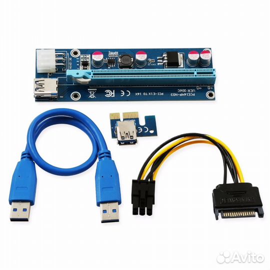 Райзер (Riser) pci-e 1x-16x для майнинга 6pin