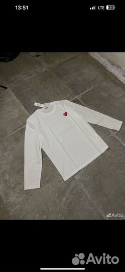 Лонгслив cdg белый черный