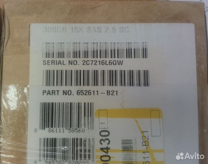 Жесткий диск нр300GB 6G SAS 15K SFF p/n 652611-B21