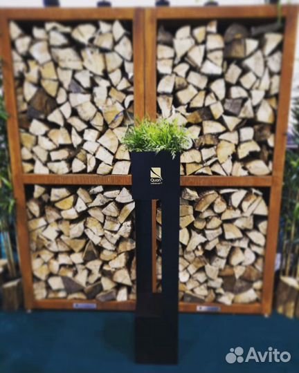 Дровница для очага гриль quan wood storage Corten