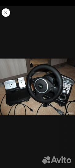 Игровой руль с педалями для пк