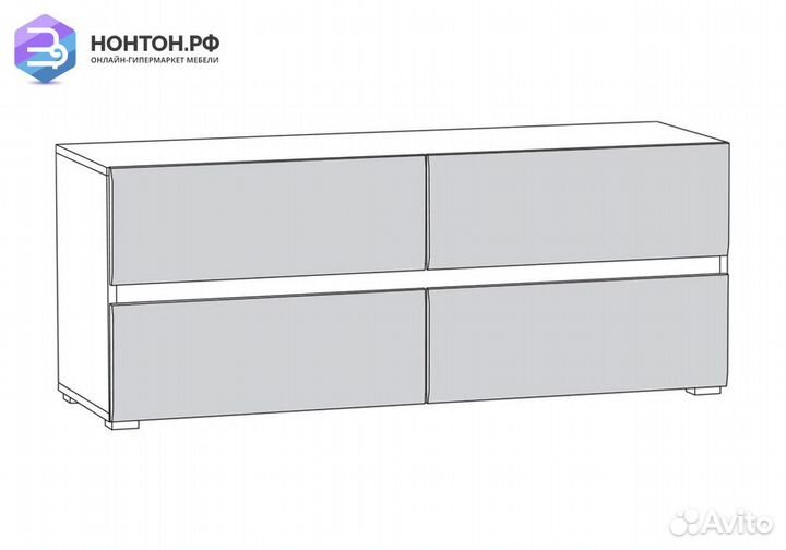 Тумба под тв Сидней 13.63 белый премиум / черный