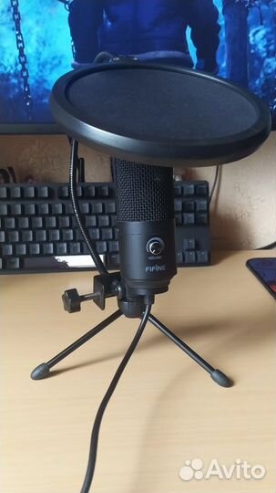 Динамический микрофон fifine K669 + Поп фильтр