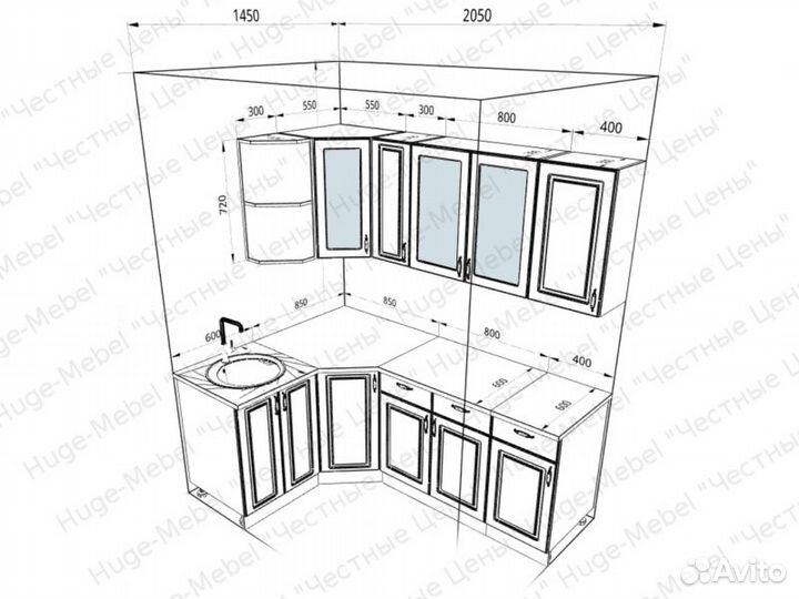 Маленькая угловая кухня 