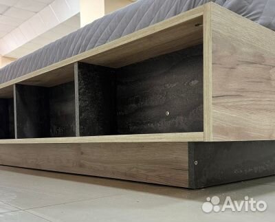 Эдинбург Кровать 1.8 кр 02 (Дуб крафт серый/Железн