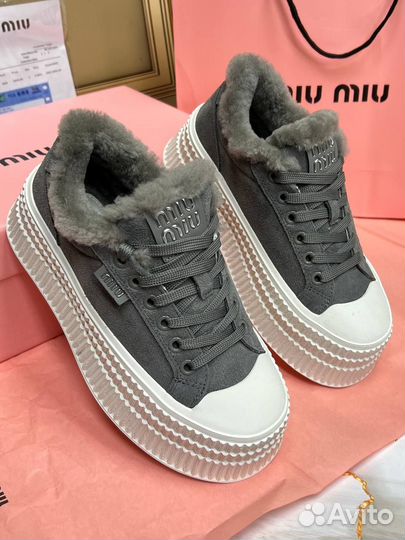 Кроссовки Кеды Miu Miu на меху зима Размер 36-40