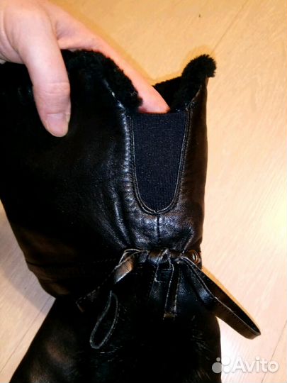 Ботфорты сапоги зимние высокие кожаные