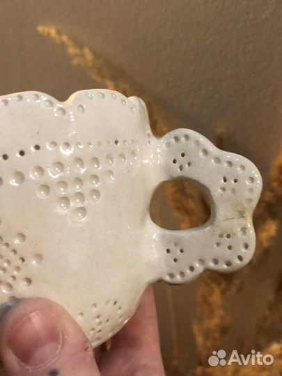 Керамические кружка и блюдце Кружево