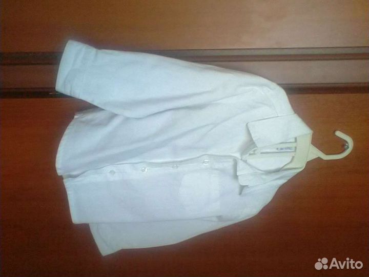 Рубашка белая на мальчика длинный рукав 86 92