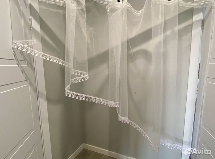 Тюль короткий на кухню