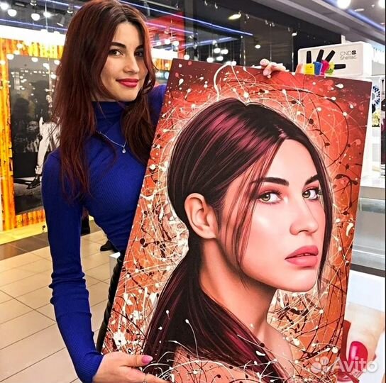 Портрет на холсте по фото (разные размеры)