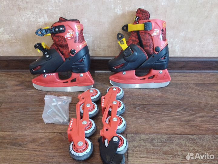 Коньки и ролики 2 в 1 размер 27-30