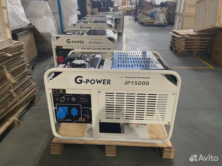 Генератор бензиновый 12 kW g-power JP15000