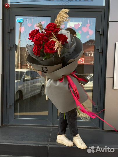 Букет гигант. Красная роза