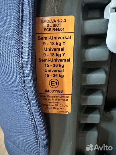 Автокресло Britax romer evolva 1 2 3